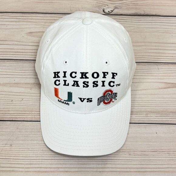 VTG Logo Athletic Miami vs Ohio State Kickoff Classic Hat White Snapback Cap - Picture 5 of 16